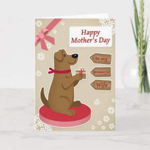 Cartão do Dia das Mães com Cachorrinho Marrom de P