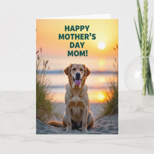 Cartão do Dia das Mães com Cachorro ao Estilo Pint