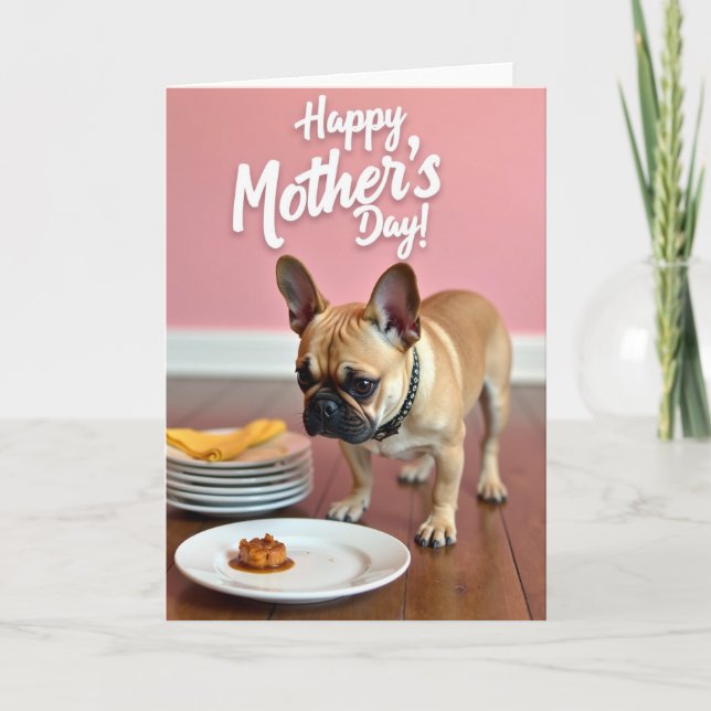 Cartão do Dia das Mães com Cachorro Doce Petisco (Frente)