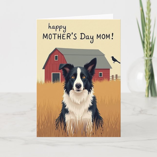 Cartão do Dia das Mães com Cena Canina (Frente)
