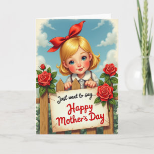 Cartão do Dia das Mães com Cercado de Rosas