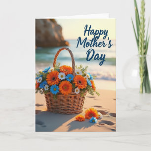 Cartão do Dia das Mães com Cesto Floral