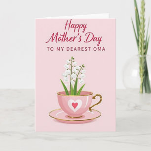 Cartão do Dia das Mães com Coração de Rosa Sentime