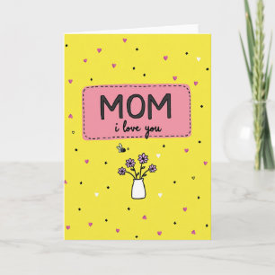 Cartão do Dia das Mães com Corações Florais