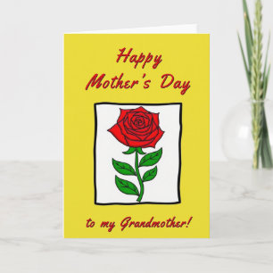 Cartão do Dia das Mães com Desenho de Rosa