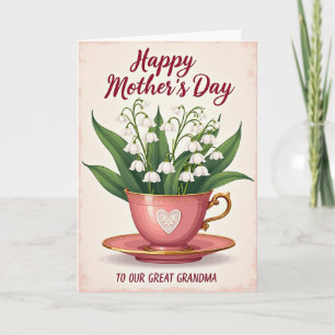 Cartão do Dia das Mães com Estampa Floral de Bolin