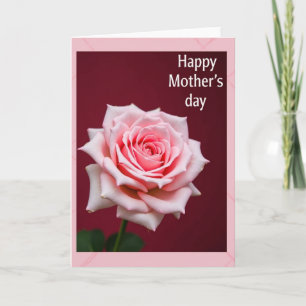 Cartão do Dia das Mães com Flor Ponto Polca Rosa