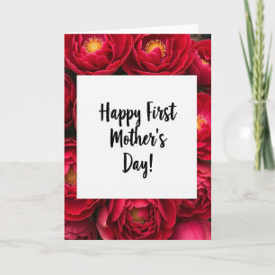 Cartão do Dia das Mães com Floral de Veludo