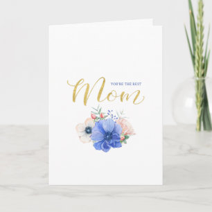 Cartão do Dia das Mães com Floral em Aquarela