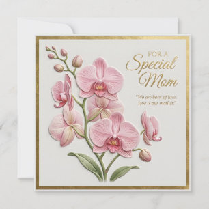 Cartão do Dia das Mães com Floral Embutido