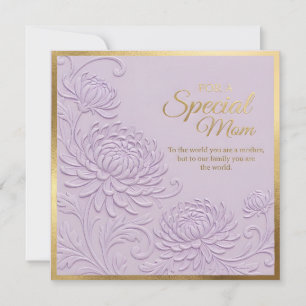 Cartão do Dia das Mães com Floral Embutido