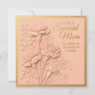 Cartão do Dia das Mães com Floral Embutido