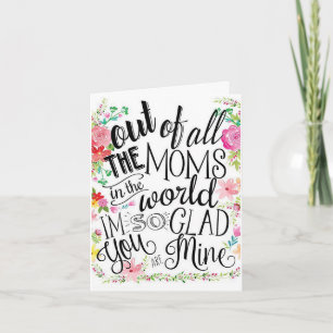 Cartão do Dia das Mães com Floral Rosa