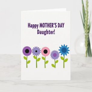 Cartão do Dia das Mães com Floral Roxo