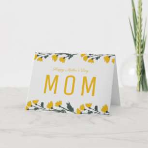 Cartão do Dia das Mães com Floral Selvagem Desenha