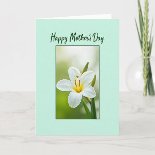 Cartão do Dia das Mães com Floral Verde Limão