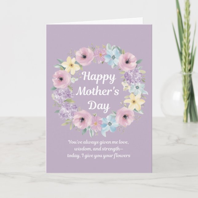 Cartão do Dia das Mães com Flores (Frente)