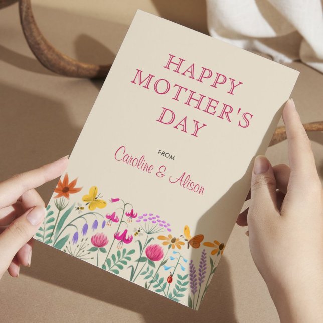 Cartão do Dia das Mães com Flores Aquáticas Feliz (Criador carregado)