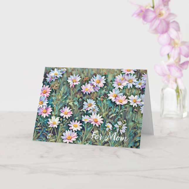 Cartão do Dia das Mães com Flores de Margarida Ros (Orquídea)