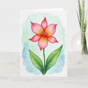 Cartão do Dia das Mães com Flores em Aquarela