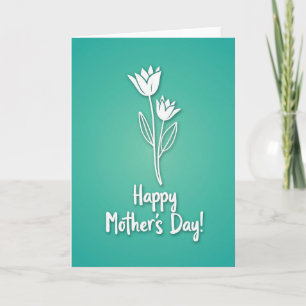 Cartão do Dia das Mães com Flores em Gradiente