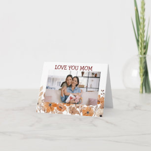 Cartão do Dia das Mães com Flores Modernas Feliz