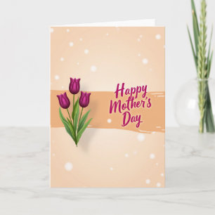 Cartão do Dia das Mães com Flores Pintadas