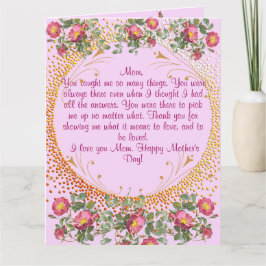 Cartão do Dia das Mães com Flores Vintage