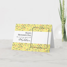 Cartão do Dia das Mães com Foto Floral Amarela