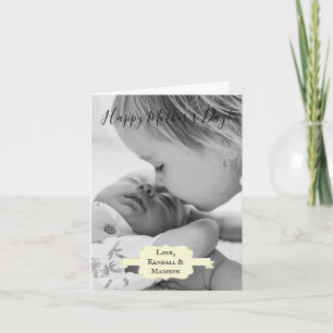 Cartão do Dia das Mães com Foto Minimalista Amarel