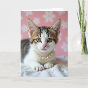 Cartão do Dia das Mães com Gatinho Listrado