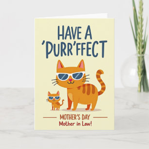 Cartão do Dia das Mães com Gatos Laranja