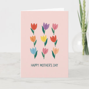 Cartão do Dia das Mães com Grade Floral