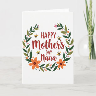 Cartão do Dia das Mães com insetos voadores