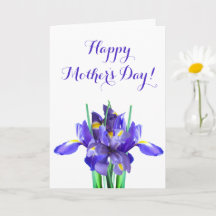 Cartão do Dia das Mães com Íris Roxa