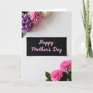 Cartão do Dia das Mães com Letra Rosa