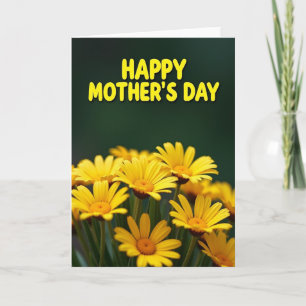 Cartão do Dia das Mães com Letras Ensolaradas