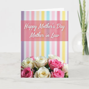 Cartão do Dia das Mães com Listras de Pastel