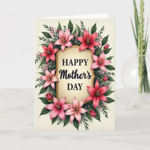 Cartão do Dia das Mães com Moldura Floral