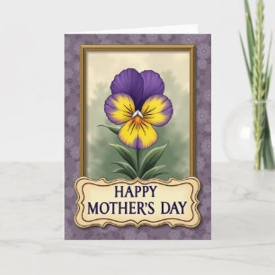 Cartão do Dia das Mães com Moldura Floral