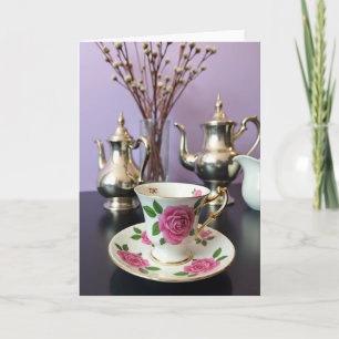 Cartão do Dia das Mães com Motivo Floral da China