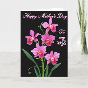 Cartão do Dia das Mães com Orquídea em Flor