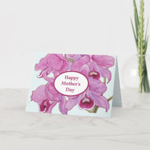 Cartão do Dia das Mães com orquídeas para foto