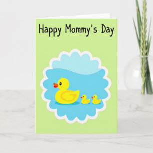 Cartão do Dia das Mães com Patos Amarelos