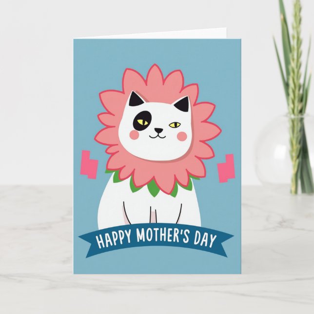 Cartão do Dia das Mães com Pétalas Florais (Frente)