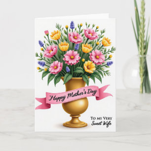 Cartão do Dia das Mães com Pétalas Rosas