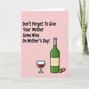 Cartão do Dia das Mães com Presente de Vinho