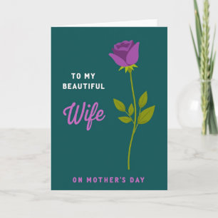 Cartão do Dia das Mães com Rosa Moderna
