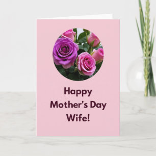 Cartão do Dia das Mães com Rosas Magenta