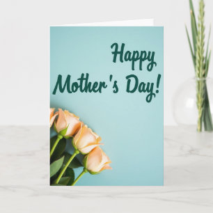 Cartão do Dia das Mães com Rosas Pêssego